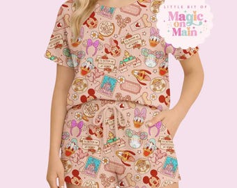 Disneyland Outfits Women, Disneyworld Outfits Women, Disneyland Shorts, Disneyworld Dress, Disney Lounge Set