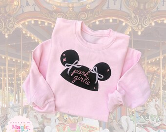 Embroidered Park Girlie Sweatshirt, Disneyland Magic Trip Apparel