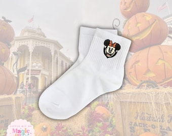 Calcetines de Minnie Mouse bordados – Juego de dos pares de calcetines de mezcla de algodón
