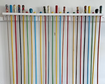 Vintage Wooden Circus Cane Collection Sets of 8 - 3 available - Colorful & One of a Kind Item - Statement Piece 36" x 13" wide