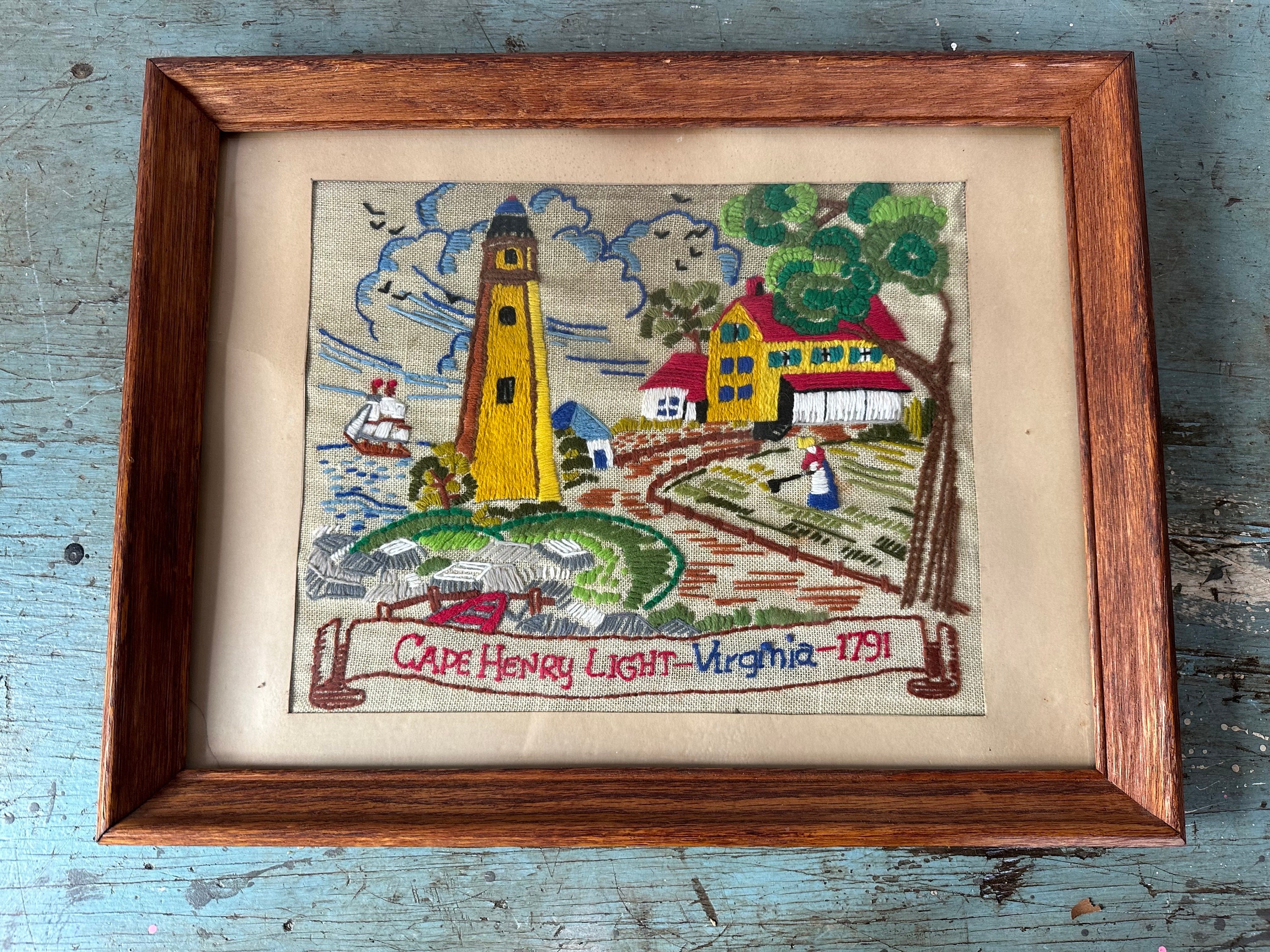 Embroidery or Needlepoint of Cape Henry Light House 1791 Etsy