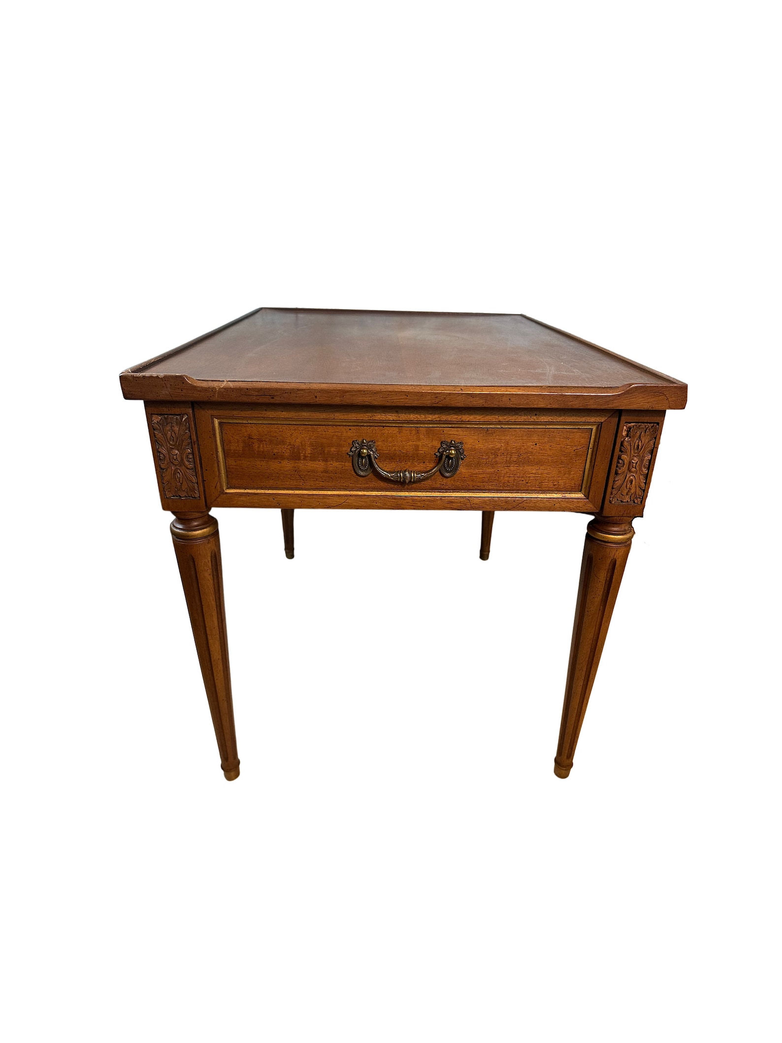 Vintage Henredon Wood Side Table or Bedside Table Single Drawer