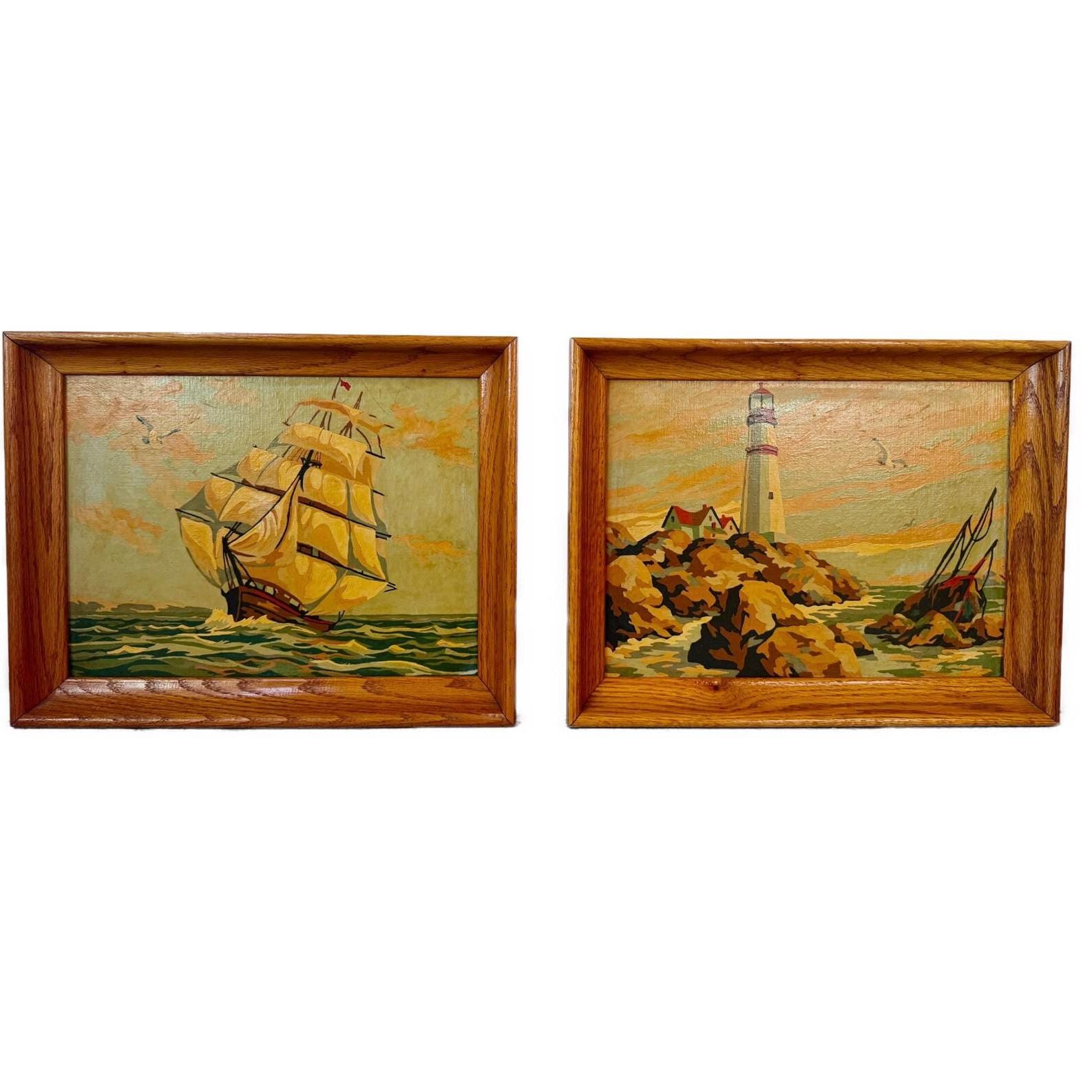 Vintage Paint by Number Boat - Etsy
