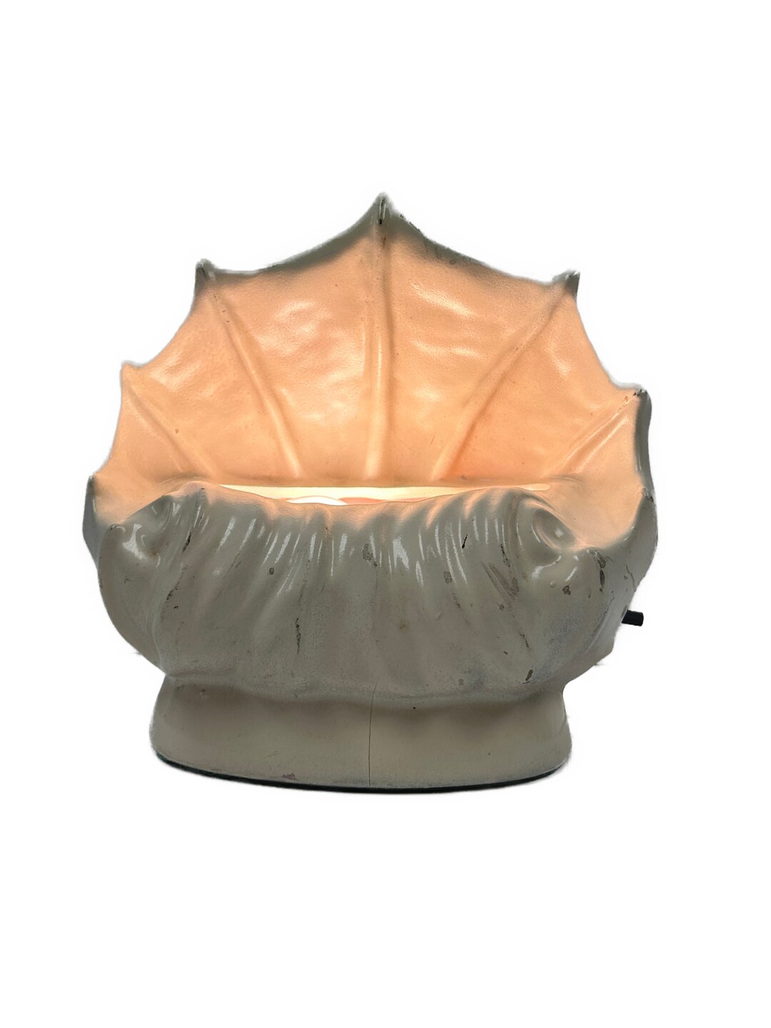 Vintage Shell TV Lamp - White With Pink Interior - Rewired and New ...