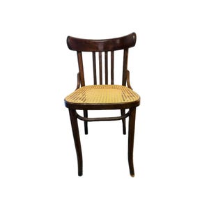 Vintage Bentwood Chair with Cane Seating - &quot;Made in Romania&quot; mark means likely Thonet -  MCM  - 30.5&quot; Tall and 15&quot; max wide seat
