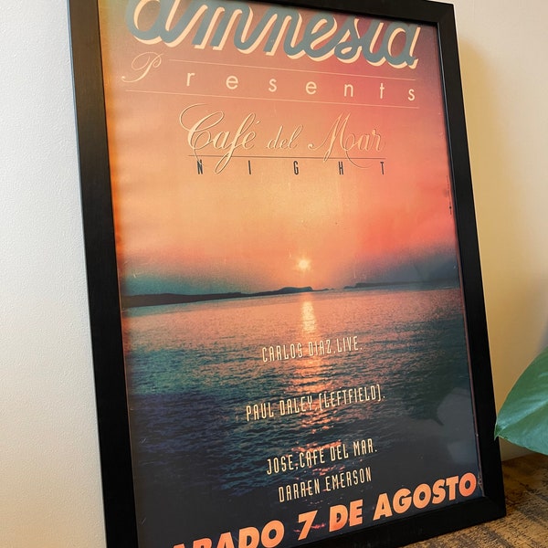 Amnesia Cafe Del Mar Party Ibiza 1993 Flyer Poster (A2)