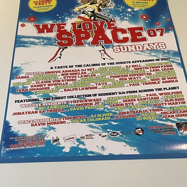 We Love Space Ibiza 2007 Season Flyer Poster (A2)