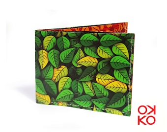 13 - Leaves, leaves, nature, tyvek wallet OKKO, wallet, gift, gift, greetings, made in italy, handicrafts
