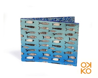 14 - Fish, fishes, sea, tyvek wallet OKKO, wallet, gift, gift, greetings, made in italy, crafts