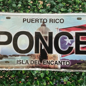 Placa de matrícula con decoración de Ponce Puerto Rico