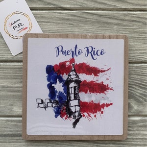 Puerto Rico Flag  Pressed Board Stand Decoration