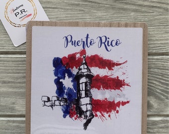 Puerto Rico Flag  Pressed Board Stand Decoration
