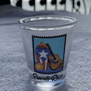 Puerto Rico Traditional Instruments Shot Glass