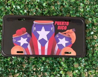 Puerto Rico Traditional Instruments “Salsa” License Plate