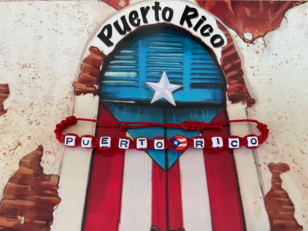 Puerto Rico Letters Macrame Red Bracelet - Etsy