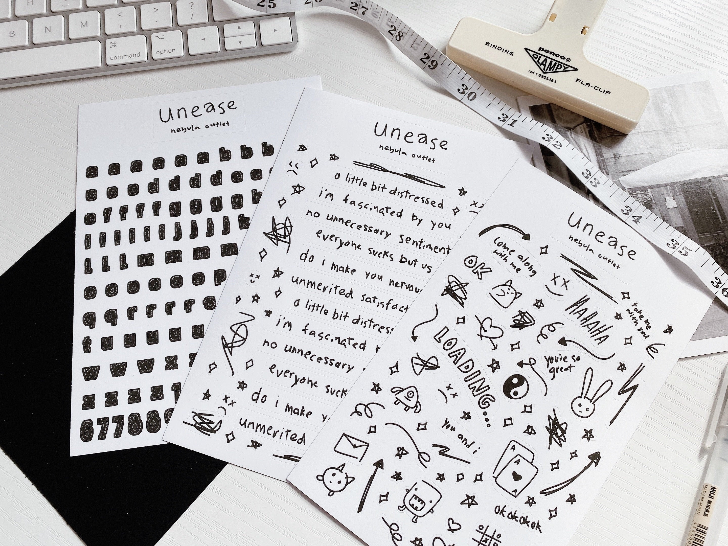 Unease Sticker Sheets | Letter Stickers, Alphabet Stickers, Doodle St…