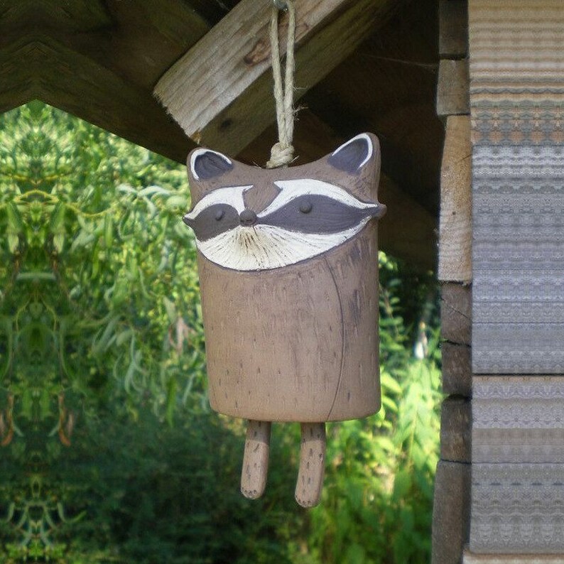 Animal Wind Chimes Rustic Hanging Chimes Fox Wind Bell image 5