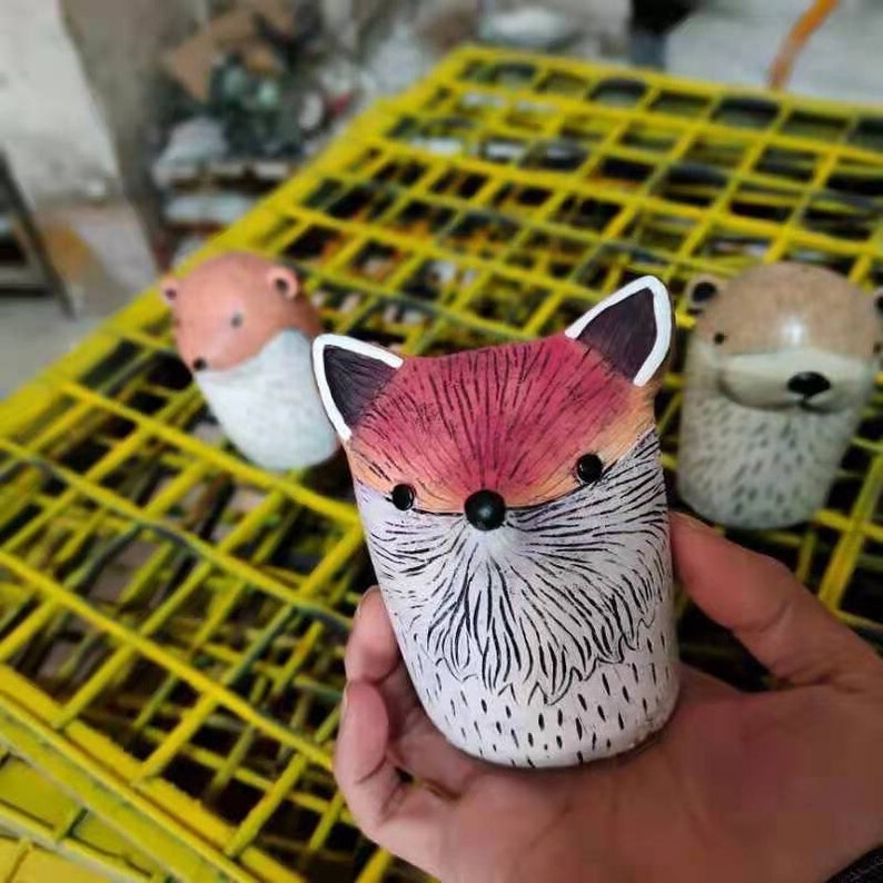 Animal Wind Chimes Rustic Hanging Chimes Fox Wind Bell image 2