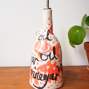 Keramikflasche für Öl & Essig mit Fisch