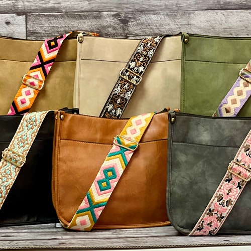 Vegan Leather Sling Bag With Guitar Strap Etsy