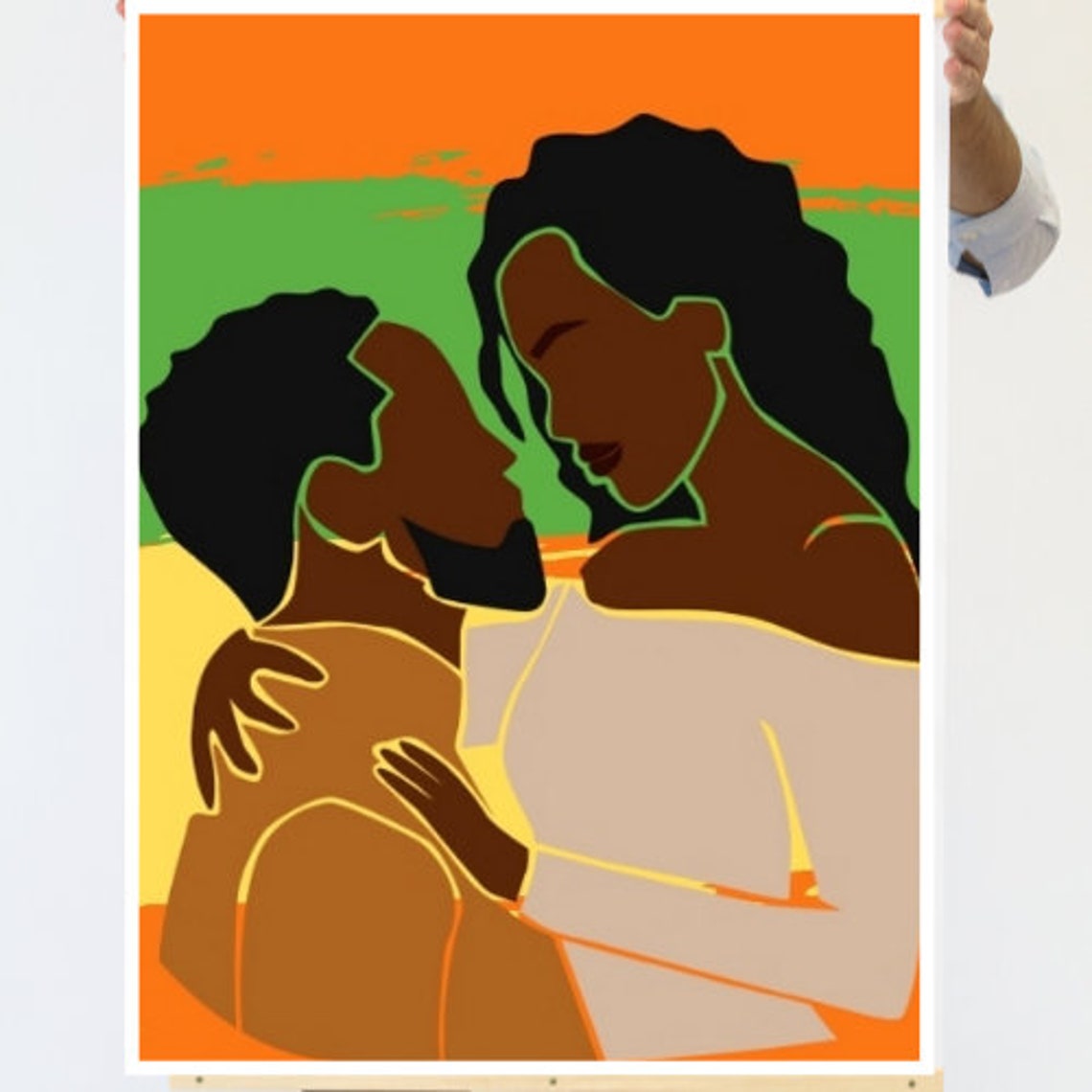 Black Couple Illustration Printable Wall Art Black Love Etsy