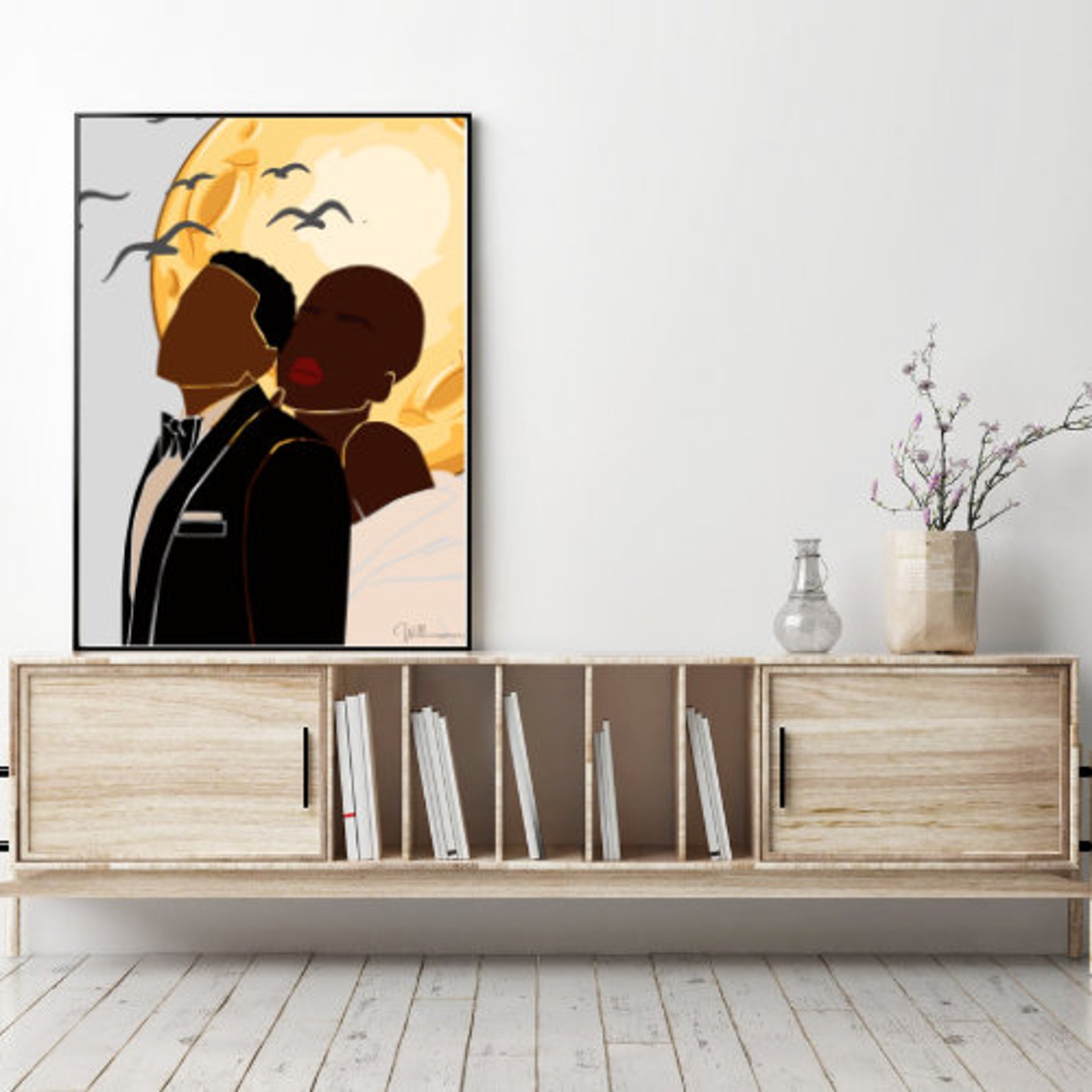 Black Owned Art Black Couple Wall Art African American Art Etsy India