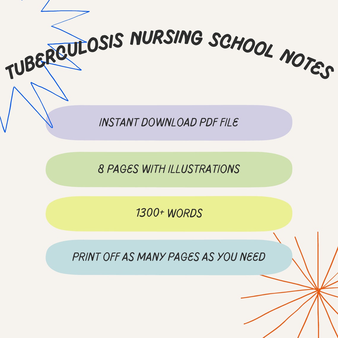 Tuberculosis Nursing School Notes - Etsy