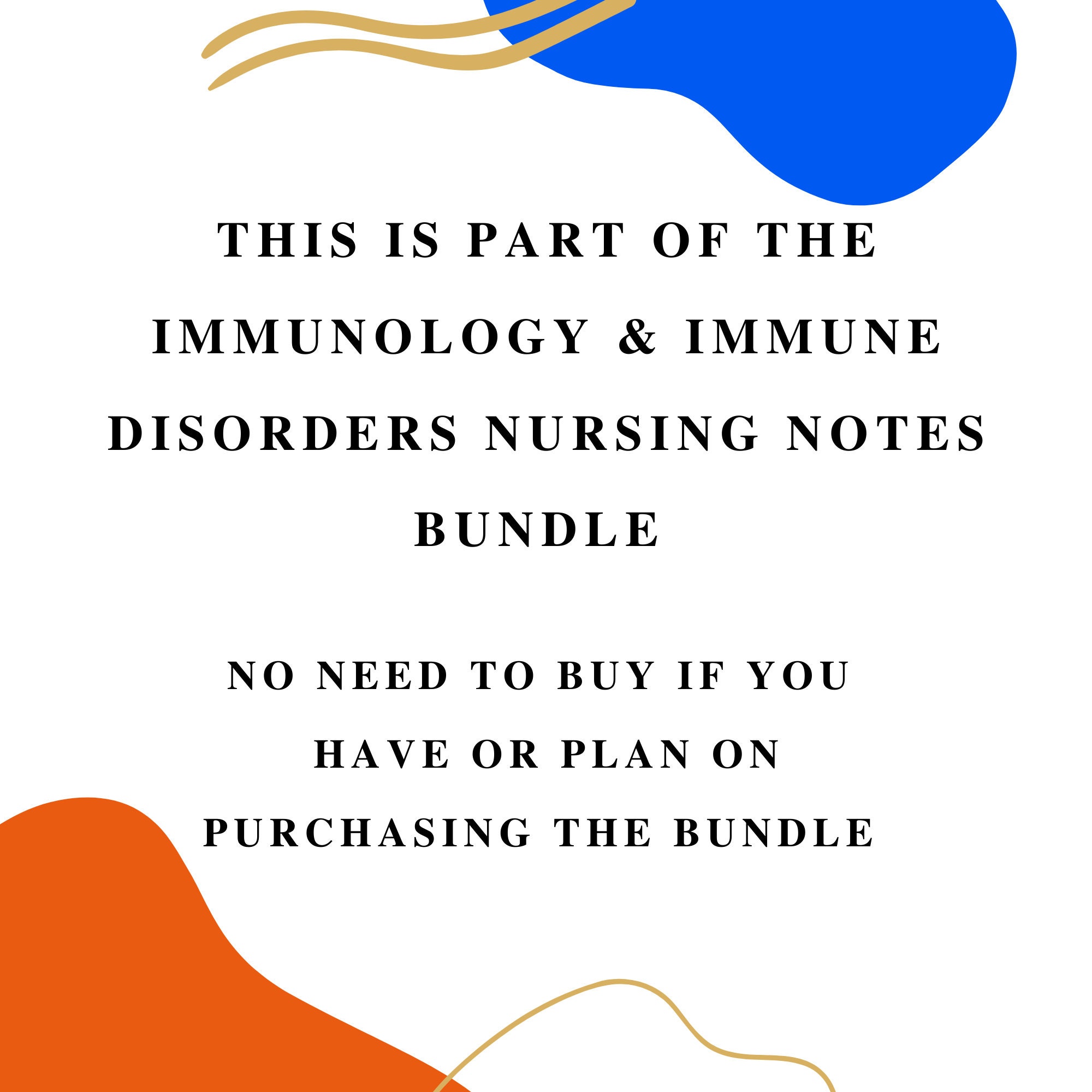 Immune System Disorders Nursing School Notes - Etsy
