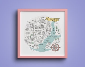 Fowey Map Print