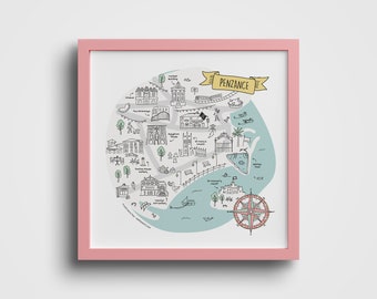 Penzance Map Print