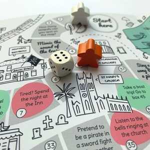PENZANCE board game map. A race to St Michael's Mount