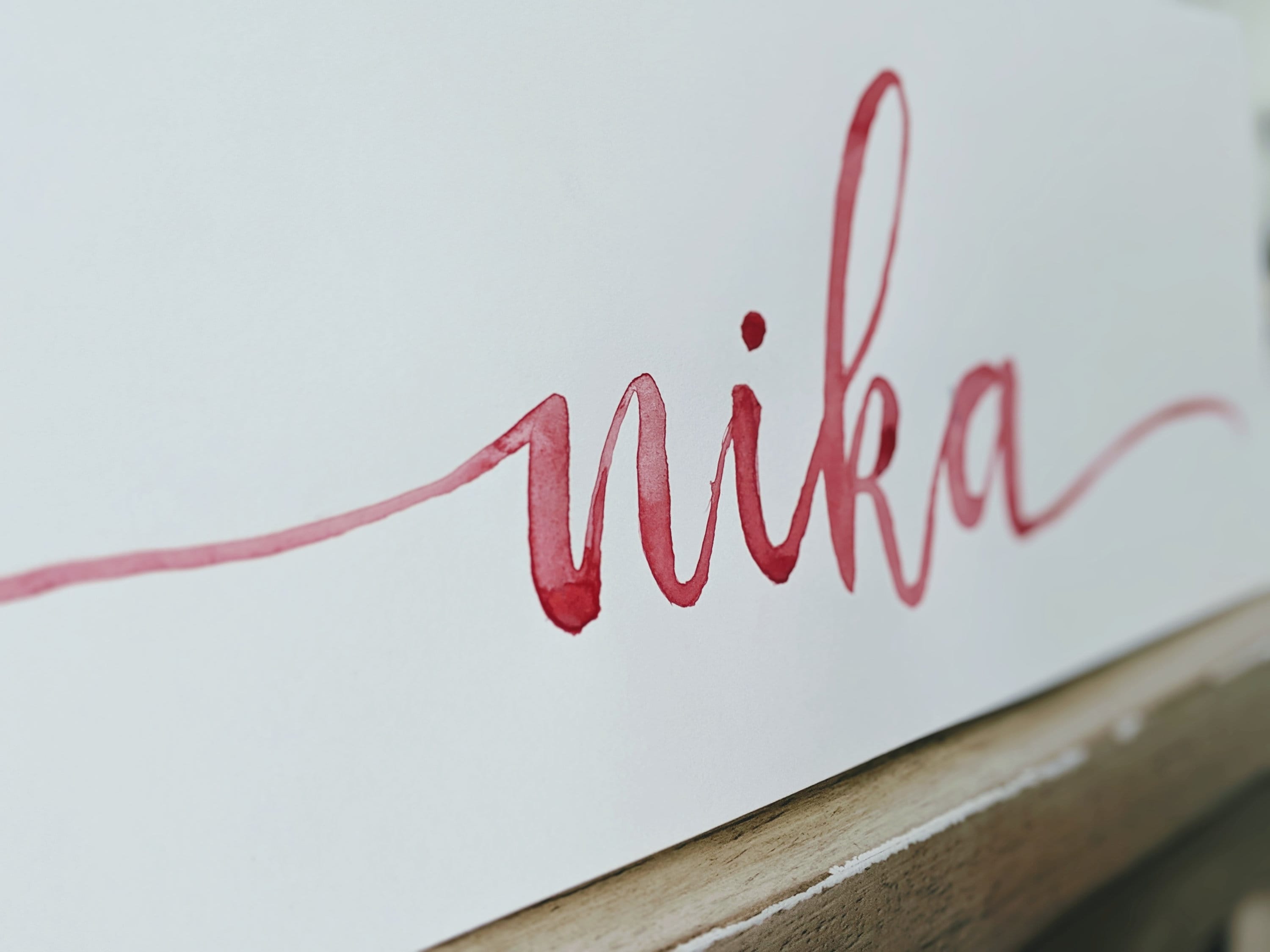 Watercolor Name Painting Name Cards Cursive Place Cards Hand Painted