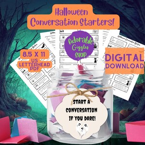 Halloween Conversation Starters downloadable PDF to print at home!