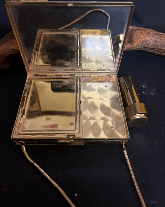 Vintage Mother Of Pearl Inspired Compact With Lip… - image 4