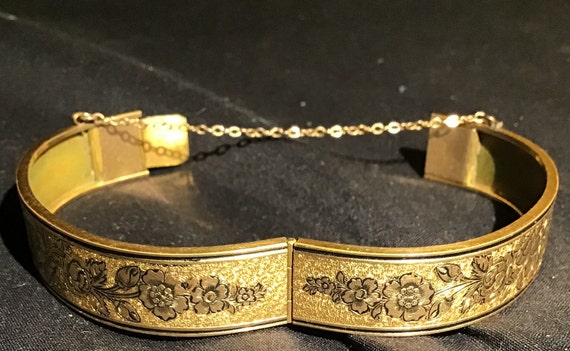 Gorgeous Vintage Bigney Floral Gold Filled Bracel… - image 4