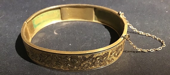 Gorgeous Vintage Bigney Floral Gold Filled Bracel… - image 2