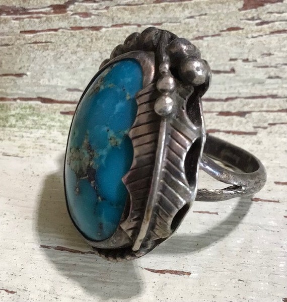 Sterling Silver Mountain Mexico Turquoise Holly R… - image 1
