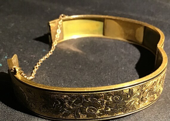 Gorgeous Vintage Bigney Floral Gold Filled Bracel… - image 7