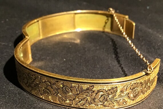 Gorgeous Vintage Bigney Floral Gold Filled Bracel… - image 5