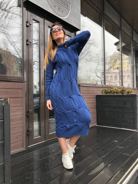 Vestido 100 lana merino/Vestido largo/Vestido de punto/Vestido