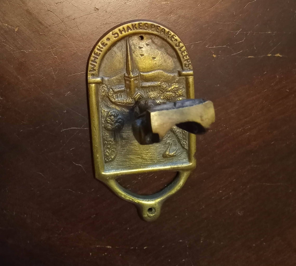 Vintage Bronze Door Knocker William Shakespeare Door Knocker Etsy