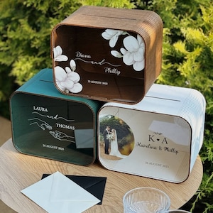 Hochzeit-Kartenbox mit Schlitz, Kartenbox aus Acrylglas, Erinnerungsbox für Hochzeiten, Rustikale Hochzeitsgeschenkbox