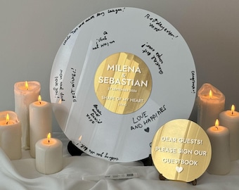 Livre d'or alternatif pour disque de mariage, livre d'or pour signe de mariage disque vinyle, livre d'or alternatif pour mariage