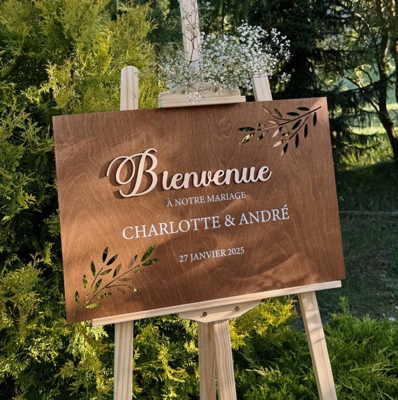 Welcome Wedding Sign, Panneau de bienvenue mariage, Wedding Welcome Board, Tableau Bienvenue Mariage