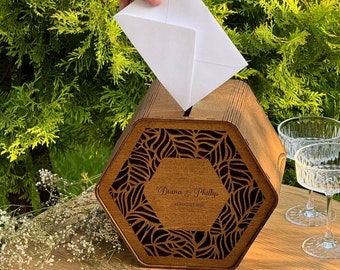 Boîte pour cartes de mariage, Boîte personnalisée pour souhaits, Boîte-cadeau de mariage rustique, Cadeau de mariage personnalisé, Décoration de mariage bohème, Boîte pour cartes mariage