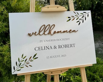 Welcome Wedding Sign, Willkommensschild Hochzeit, Wedding Welcome Board, Welcome Engagement Party Sign, Hochzeit Willkommensschild