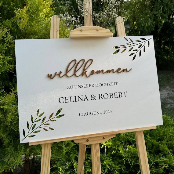 Welcome Wedding Sign, Willkommensschild Hochzeit, Wedding Welcome Board, Welcome Engagement Party Sign, Hochzeit Willkommensschild
