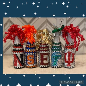 MiNI Bedazzled College Bottles Bed Decorating Party Dorm Decor College bling bottles