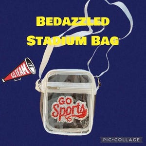 Bedazzled Clear Stadium Bag Crossbody Shoulder Bag Game Day