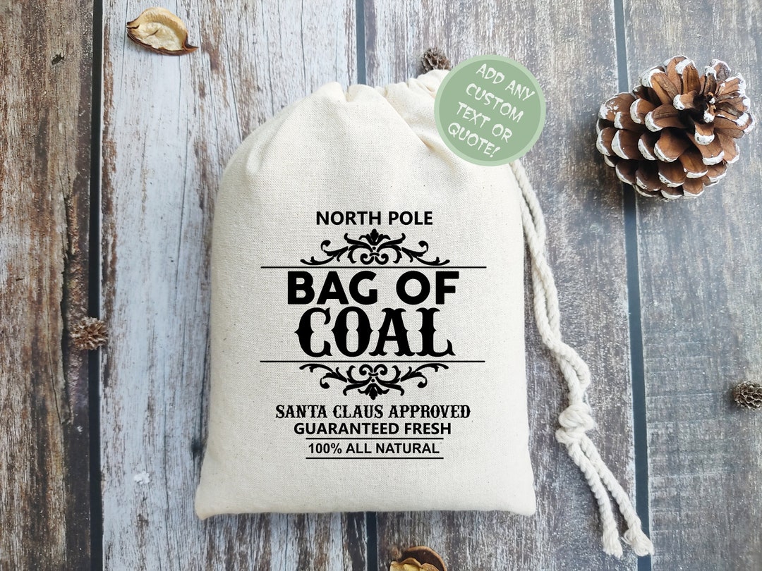 Christmas Bag Bag of Coal Christmas Gift Bag Christmas Etsy